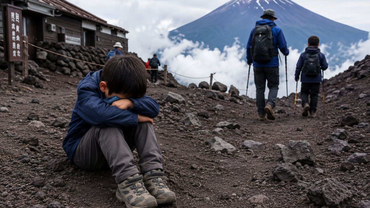 Foto: Padre deja solo a su hijo de 7 años en el monte Fuji porque estaba cansado/Cortesía