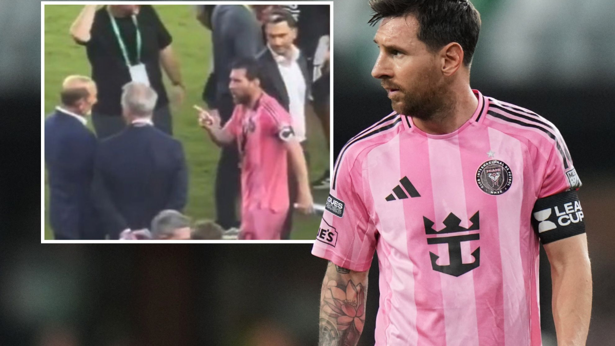 Lionel Messi confronta al comisionado de la MLS, Don Garber, en un tenso momento tras el partido